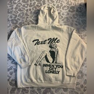 Lonely Ghost Text Me When You Get Lonely Cream Hoodie